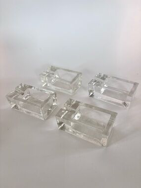 Vintage Glass Ashtray Set for Home Decor Minimalist Clear Mid Century